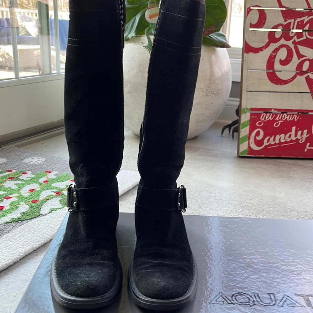 Aquatalia black suede boots, women size 8